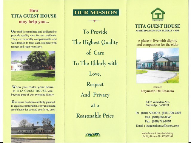 TITA GUEST HOUSE Assisted Living Home Image in NORTHRIDGE, CA